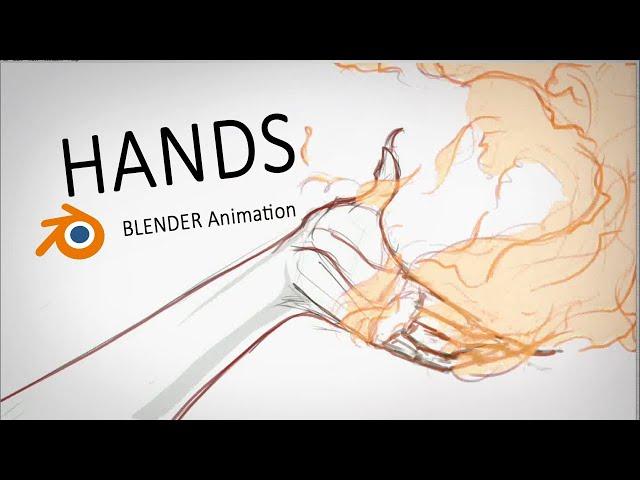 Hands - 2D Animation exercise made in Blender (Grease Pencil)