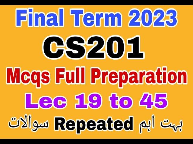 cs201 finalterm mcqs 2024||cs201 Finalterm Mcqs preparation spring 2024|cs201 finalterm mcqs 2024