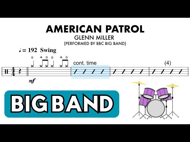 "American Patrol" - Big Band Jazz Drum Chart To Practise Sight Reading 