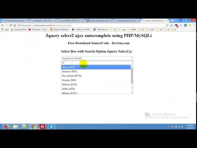 Jquery select2 ajax autocomplete example with demo in PHP | autocomplete using PHP/MySQLi