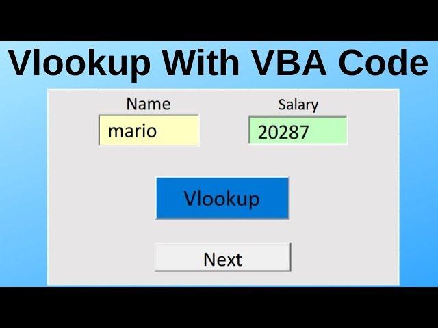 Vlookup With VBA in Excel