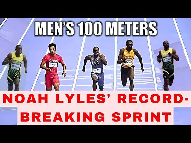 Men's 100m final: Noah Lyles' record-breaking sprint|Noah Lyles VS. Kishane Thompson - Olympics 2024