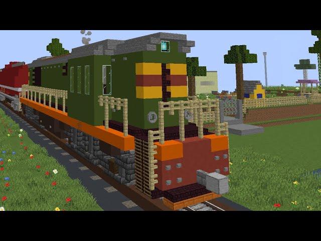 ЧМЭ3 с пожарным поездом в маинкрафте | Create mod train in minecraft