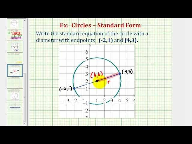 Ex 1: Find Standard Equation of a Circle Given the Endpoints of a Diameter