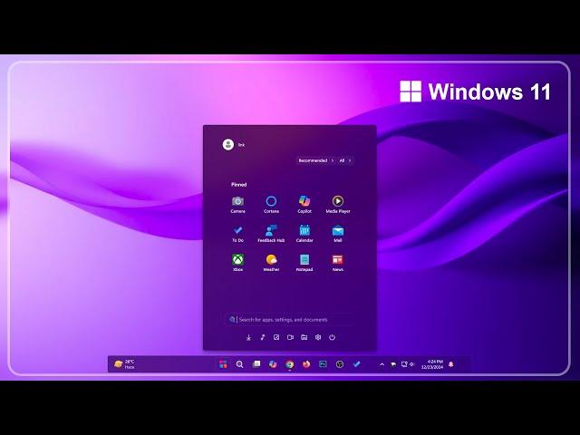 New Fluent Windows 11 Start Menu | New Start Menu | New Taskbar