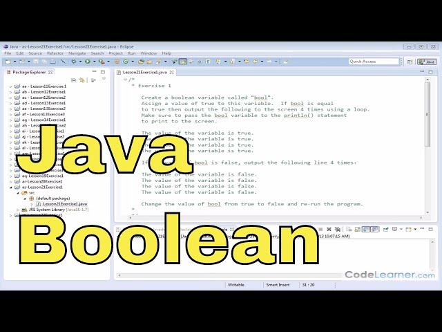 21x - Learn Java Boolean Data Type - Example1