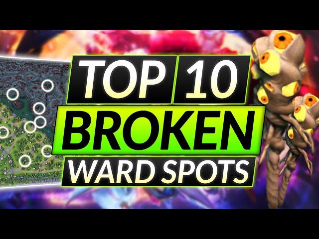 Top 10 MOST BROKEN Ward Spots that NOBODY Knows About - Vision Tips - Dota 2 Guide