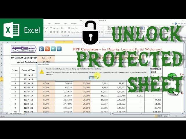 How To Unlock Password Protected Excel Sheet without Password