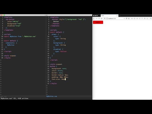 [Vue.js 3 Crash Course] 2.2: Custom Component Button