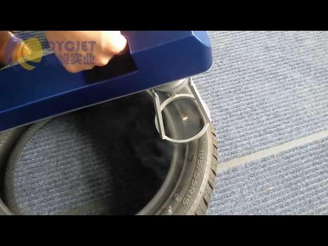 CYCJET Handheld Laser Printer Printing QR code on Tyre_How to print QR code on tire