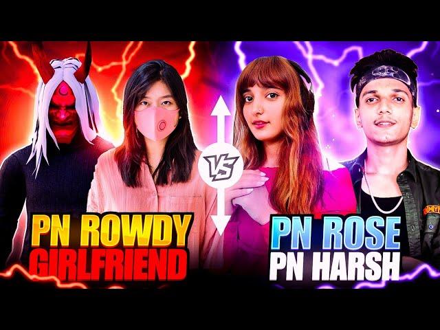 PN HARSH  &  PN ROSE vs PN ROWDY  & HIS  Girlfriend || Most Insane Battle Ever - Garena FreeFire