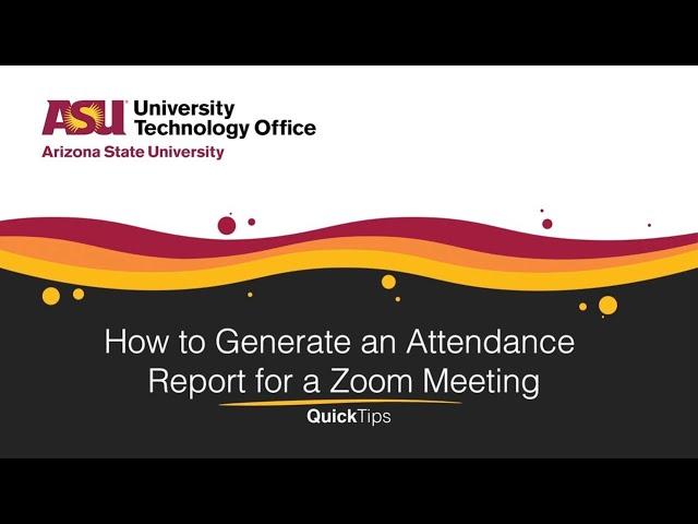 How to Generate an Attendance Report for a Zoom Meeting