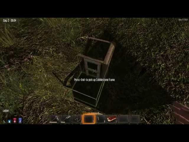 7 Days to Die: how to use a sleeping bag and build a ladder