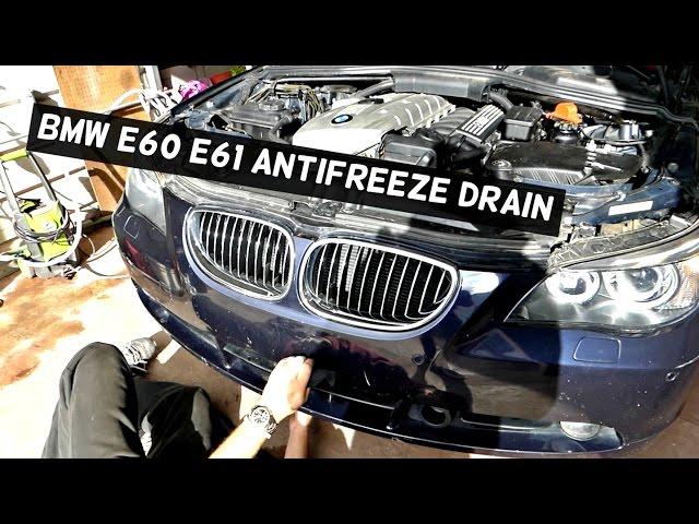 BMW E60 E61 HOW TO DRAIN COOLANT ANTIFREEZE COOLING SYSTEM