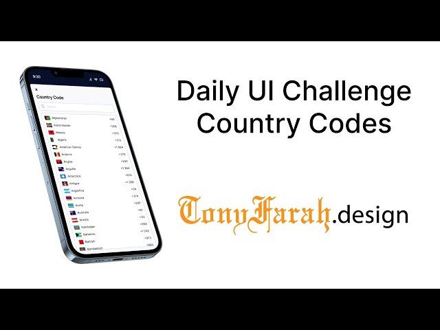 Daily UI Challenge - country Code Dropdown List