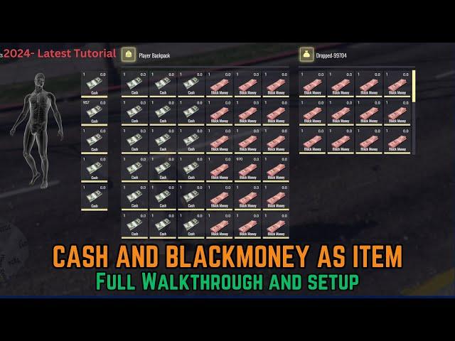 Cash and Blackmoney As Items | Installation and Setup | Free Script | Brave Development