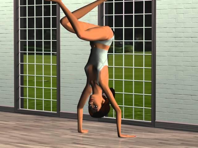 animation young lady showing yoga poses