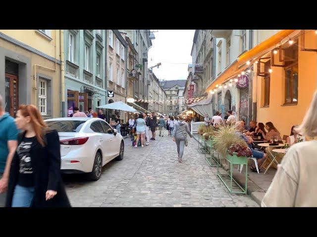 Lviv, Ukraine streets - Walking Downtown in August 2021