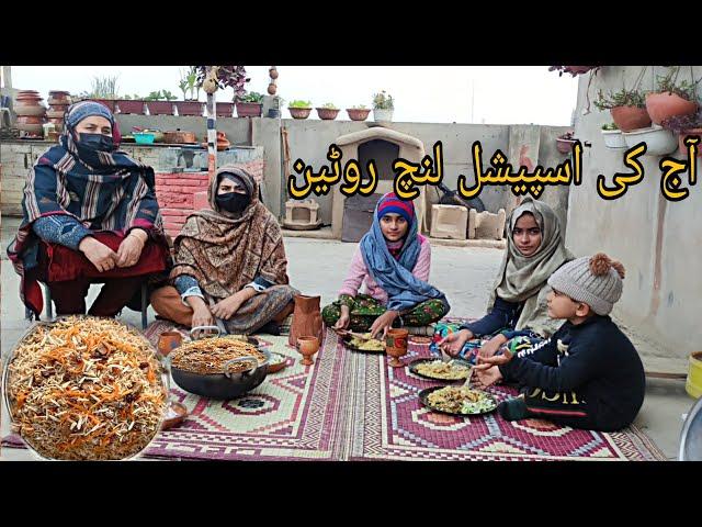 Kabuli pulao|کابلی پلاؤ|Traditional lunch in rooftop village|Outdoor cooking