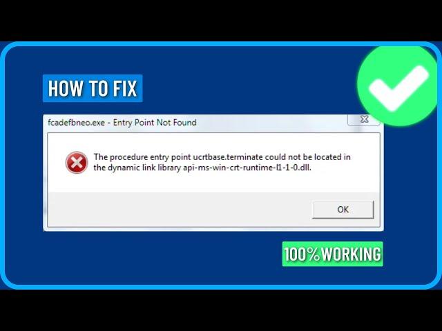 How to Fix Dynamic Link Library api-ms-win-crt-runtime-l1-1-0.dll Error in Windows 11/10/8/7