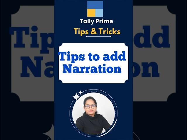 Tips for Narration in tally prime #shorts