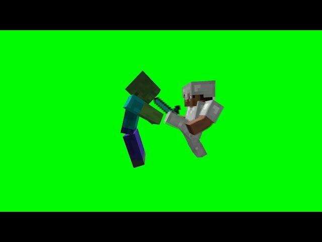 Minecraft Green Screen 3 | Steve vs Zombie