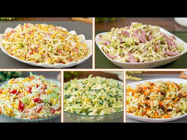 5 SUPER SALADS in 5 minutes from Chinese cabbage!