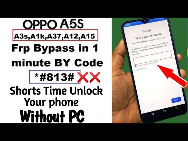 Oppo A5s CPH1909 FRP Bypass-Google Account Without PC 2023