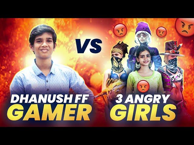 Dhanush FF Gamer  VS  3Angry Girls3K Daimonds Challenge Free Fire in Telugu| Dhanush FF Gamer |