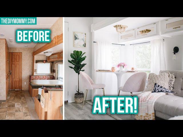 RV Renovation Before & After Vintage Glam Makeover! | Our DIY Camper 2 | The DIY Mommy