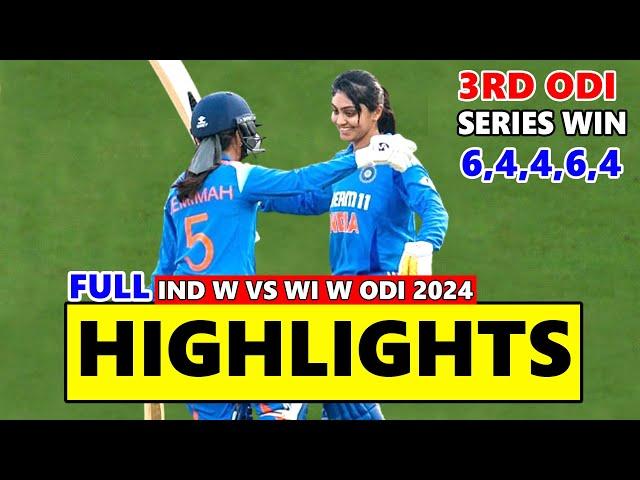 India Women vs West Indies Women 3rd ODI Match Full Highlights 2024 | IND w vs WI w