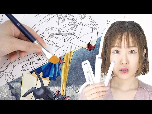 Artist PAINT a children's COLORING BOOK with copic markers