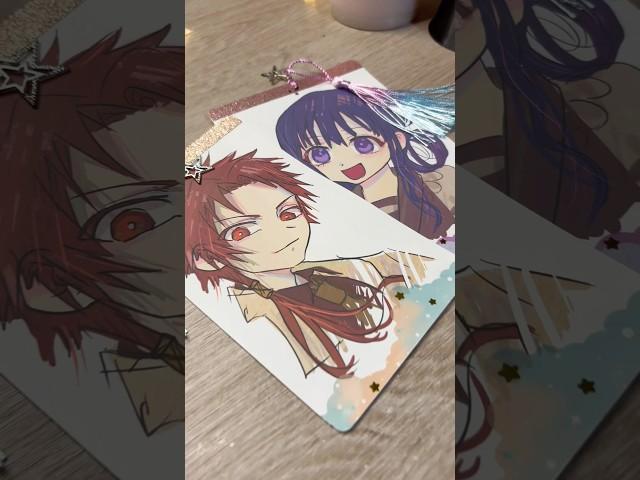 turning my hanako kun akane drawing into bookmark! ️ part 4 #tbhk #shorts #anime #sketchbook #art