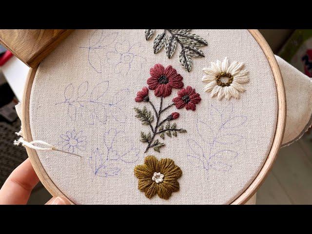 Tutorial+ Free pattern "Vintage botany"/ Вышивка для начинающих+ беспланая схема