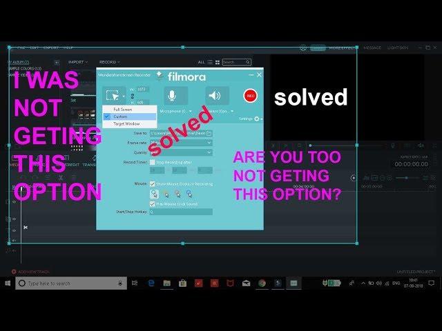 Filmora problem solved, was not able use filmora as screen recorder, solved this problem of filmora