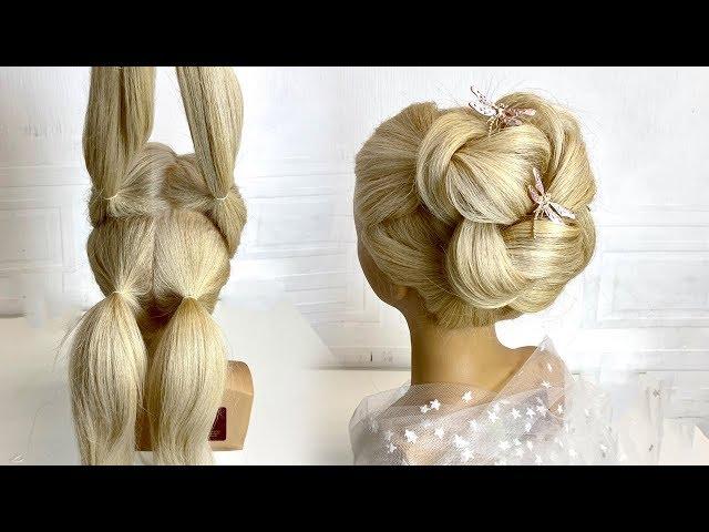 Simple and fast hairstyle for the New Year.Beautiful hairstyles step by step.