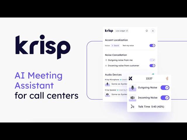 Krisp AI Meeting Assistant for call centers