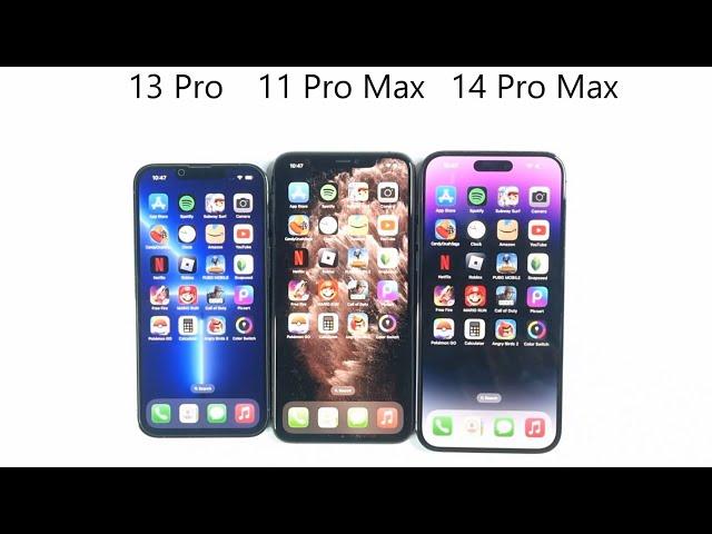 iPhone 13 Pro ve 11 Pro Max vs 14 Pro Max - SPEED TEST in 2024