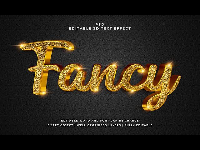 Fancy Golden 3D text-Photoshop