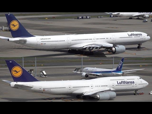 Lufthansa Airbus A340-600 Boeing 747-8 Pushback [HND/RJTT]