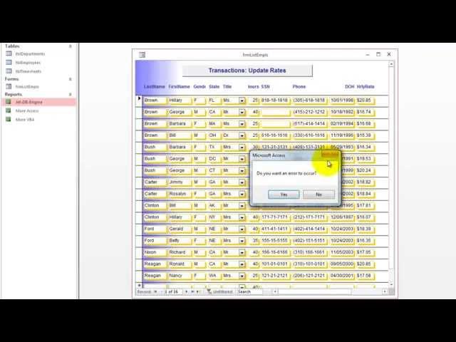 Rolling Back Faulty Transactions with Access VBA