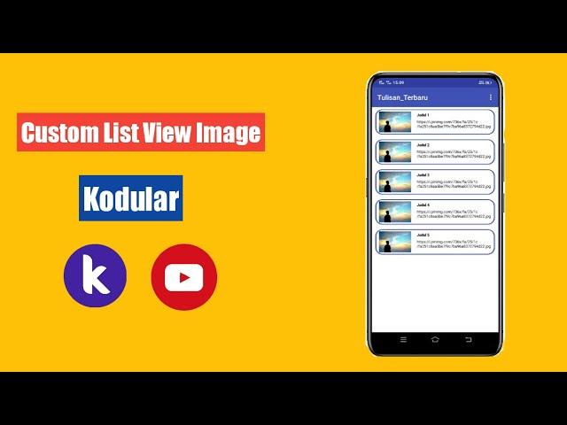 [Tutorial Kodular] Cara membuat aplikasi android listview image dengan dynamic component di Kodular