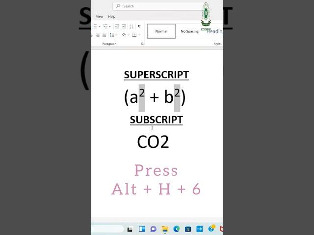 Subscript & Superscript in Microsoft word || Microsoft Excel & Word shortcuts for beginners  ||