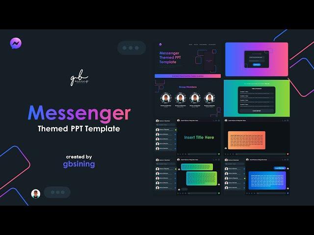 Messenger Dark Mode Themed PPT Template | Creative Template Ideas (Philippines)