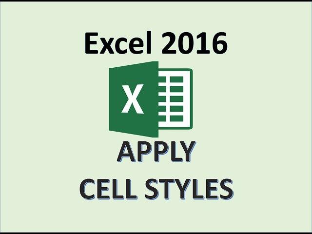 Excel 2016 - Cell Styles - How to Apply Input Format Cells Style Tutorial in Heading Calculation MS