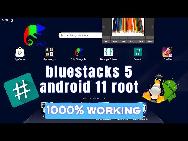 bluestacks 5 android 11 root 1000% working | bluestacks 5 color changer  Color Changer Pro 2024