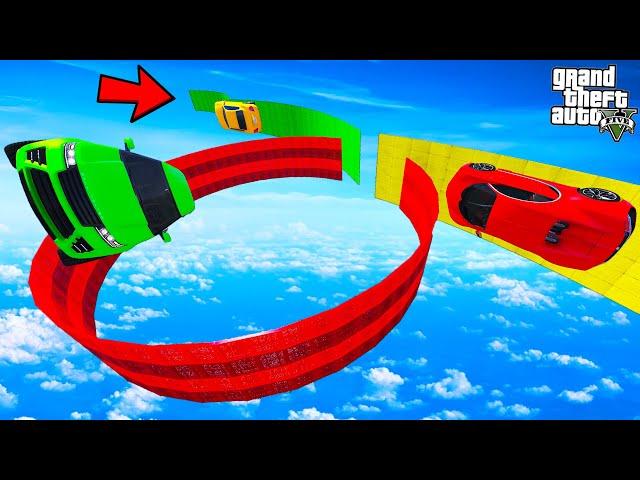 FRANKLIN TRIED IMPOSSIBLE 360 DEGREE WALLRIDE MEGA RAMP PARKOUR CHALLENGE GTA 5 | SHINCHAN and CHOP