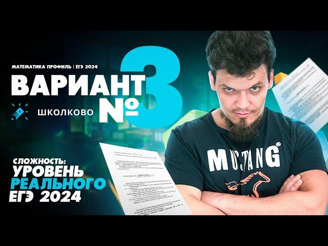 Вариант №3 - Уровень сложности реального ЕГЭ 2024 | Математика профиль