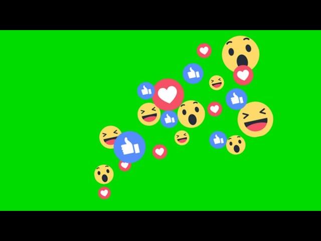 Facebook live Reaction green screen animation effect HD video