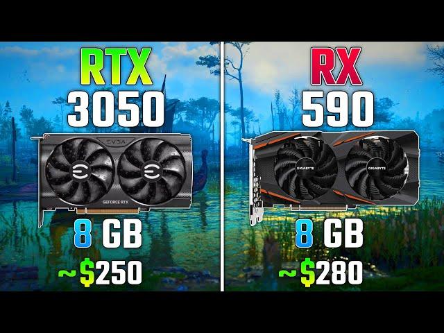 NVIDIA RTX 3050 vs RX 590 | Test in 8 Games